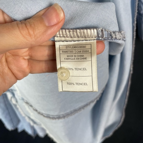 BB Dakota by Steve Madden Gennesse Fray Wrap tencel chambray long sleeve dress - Picture 9 of 11